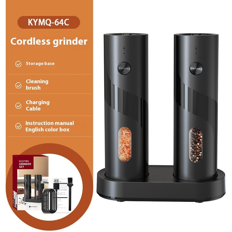 Rechargeable Electric Salt & Pepper Grinder Set with USB Charging Base