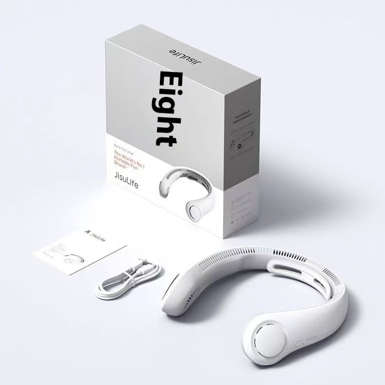 White neckband with packaging labeled 'Eight' on a light gray background